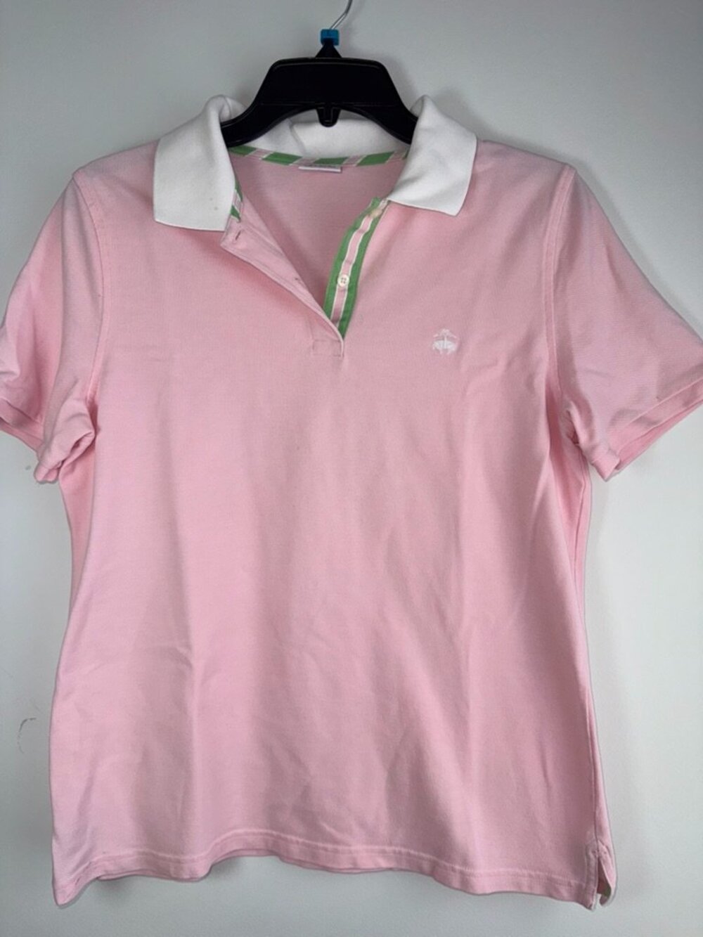 Brooks Brothers Polo Shirt Womens Pink Collared Performance Polo Cotton - L